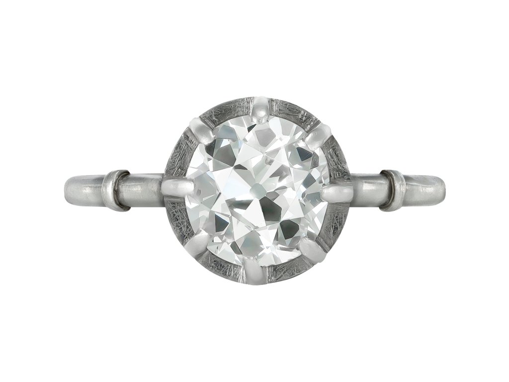 Old cut diamond solitaire ring, circa 1905. 