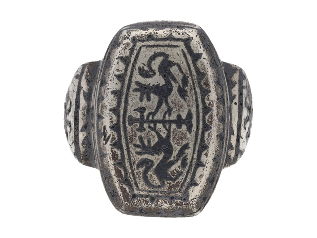 Byzantine silver niello ring berganza hatton garden