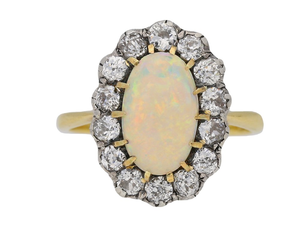 Antique opal diamond ring berganza hatton garden