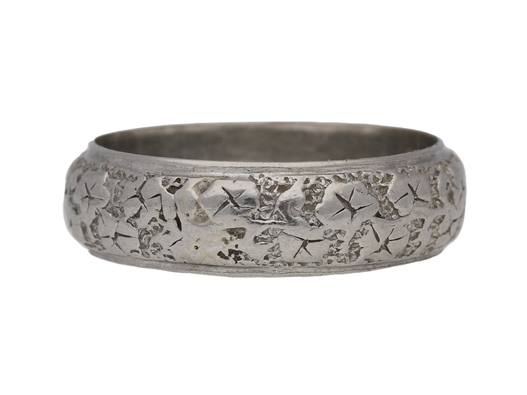 front view antique wedding ring berganza hatton garden