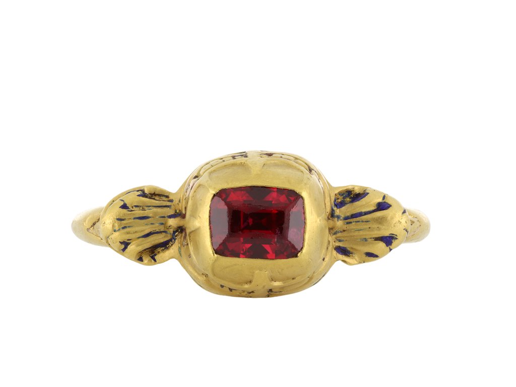 Tudor red spinel ring, English, circa 16th century hatton garden