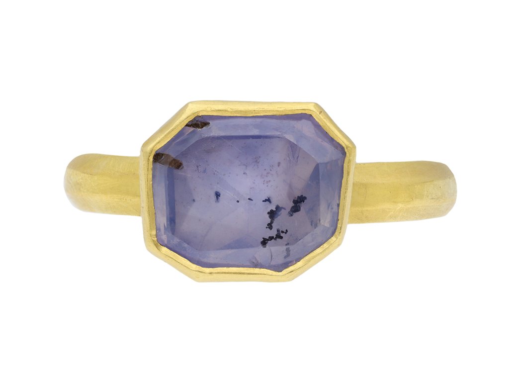 Post Medieval sapphire ring, English, circa 17th century AD. Hatton Garden