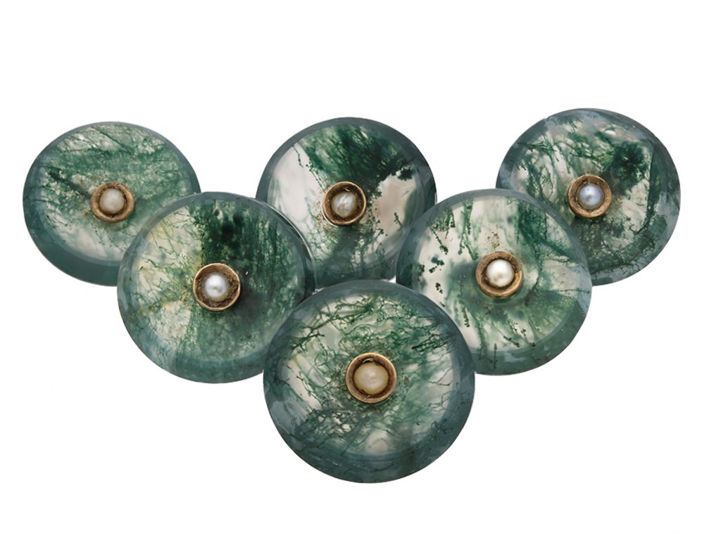 front antique moss agate buttons berganza hatton garden