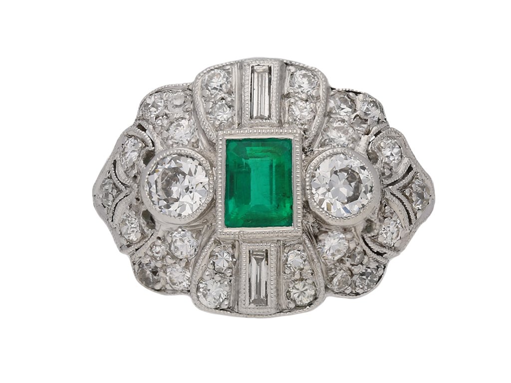 front antique diamond emerald ring berganza hatton garden