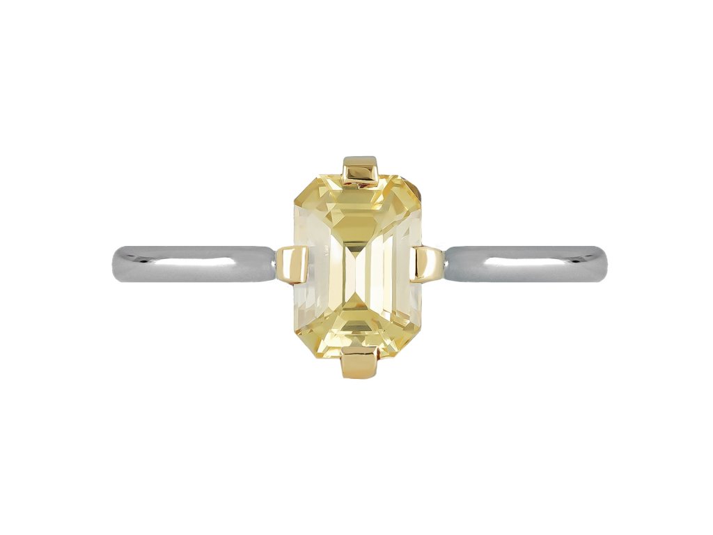 Vintage yellow sapphire solitaire ring berganza hatton garden