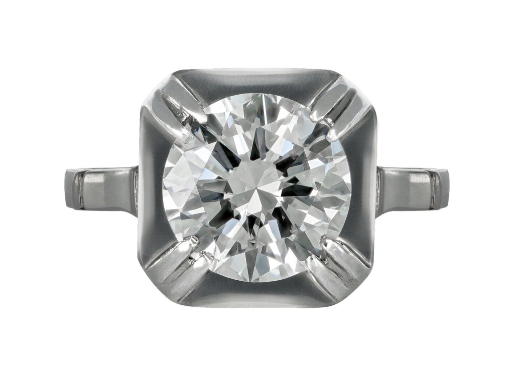 Art Deco diamond solitaire ring, French, circa 1935.