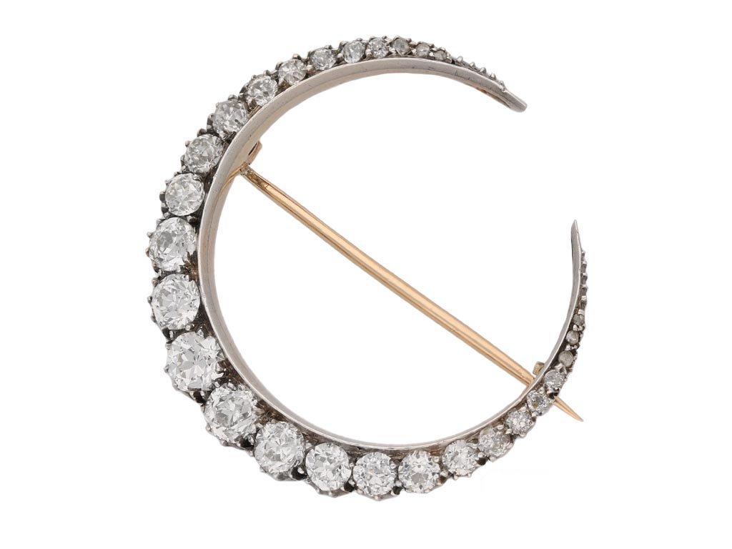 antique diamond crescent brooch berganza hatton garden