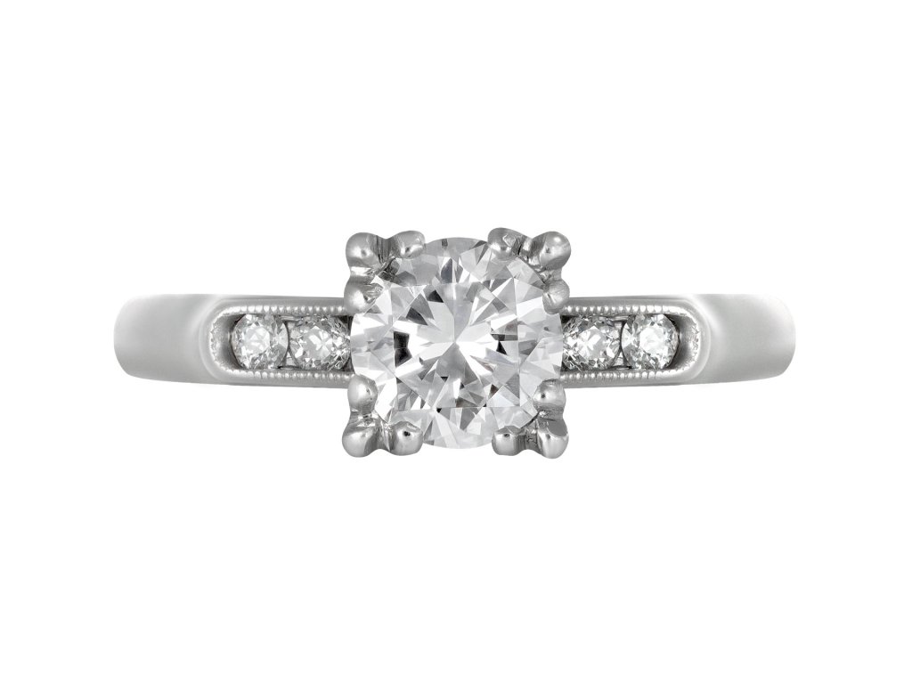 front vintage diamond engagement ring hatton garden berganza