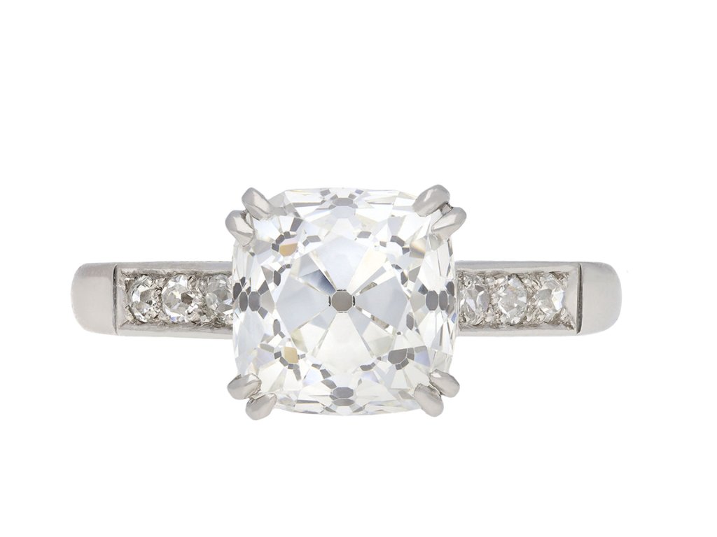 Art Deco old mine diamond ring, English, circa 1930. Hatton Garden