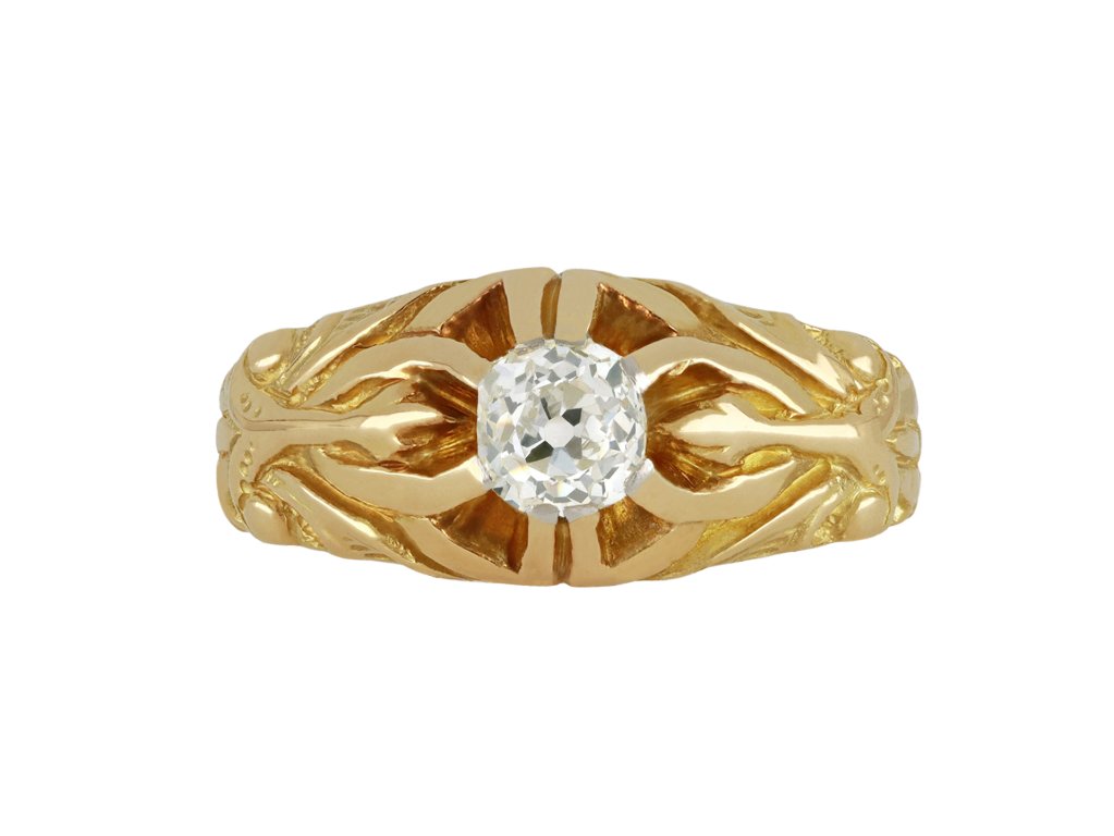 Art Nouveau diamond ring, circa 1900.