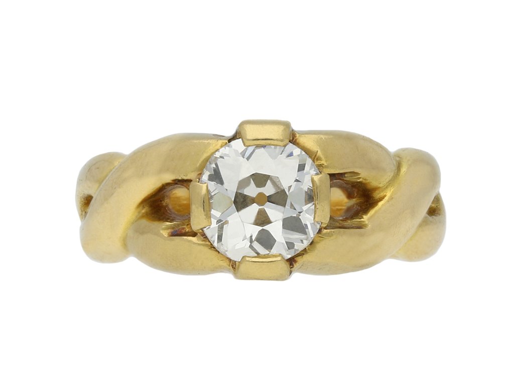 vintage Old mine diamond solitaire ring berganza hatton garden