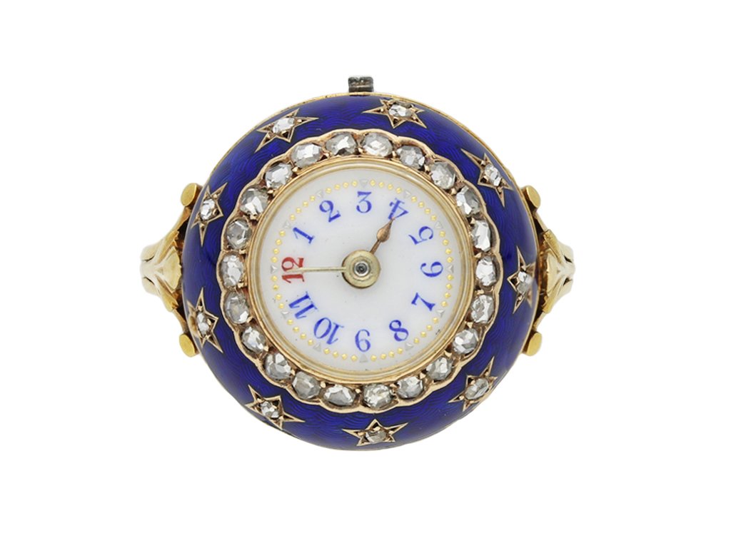 edwardian enamel diamond watch ring berganza hatton garden