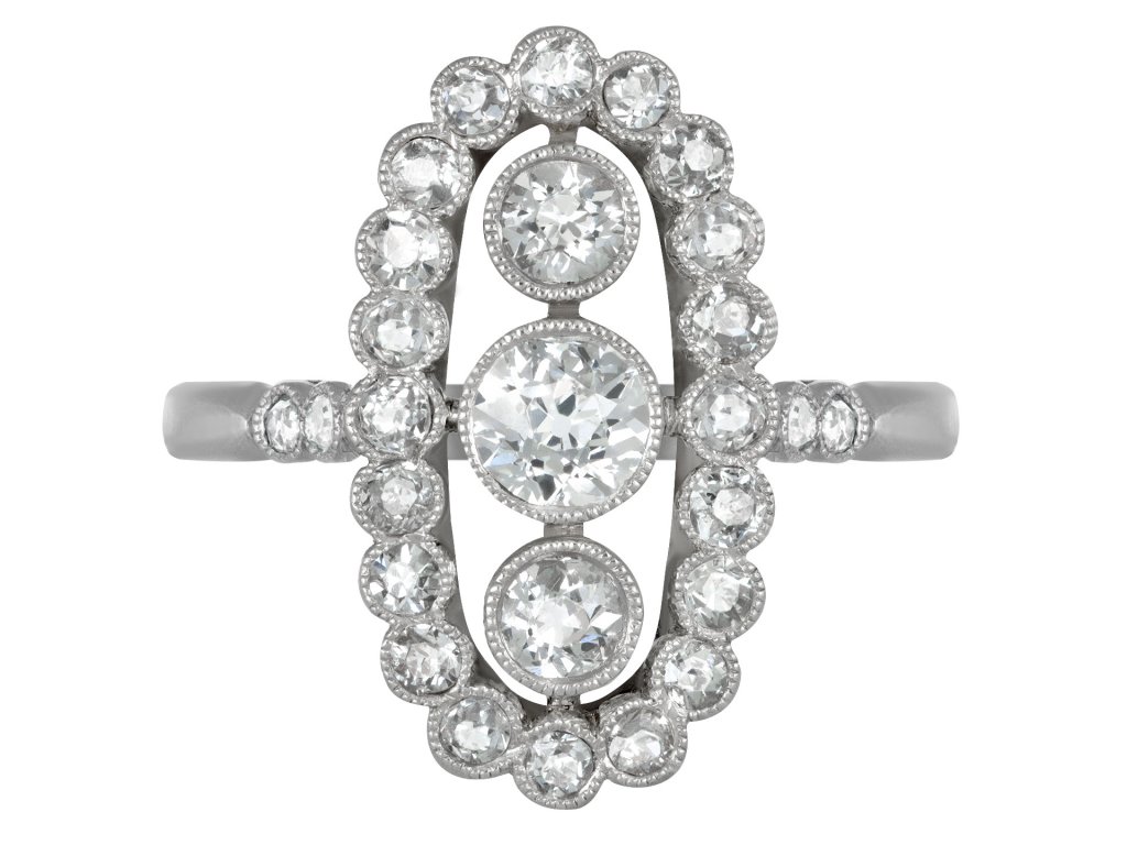 Belle Epoque diamond cluster ring, French, circa 1915.