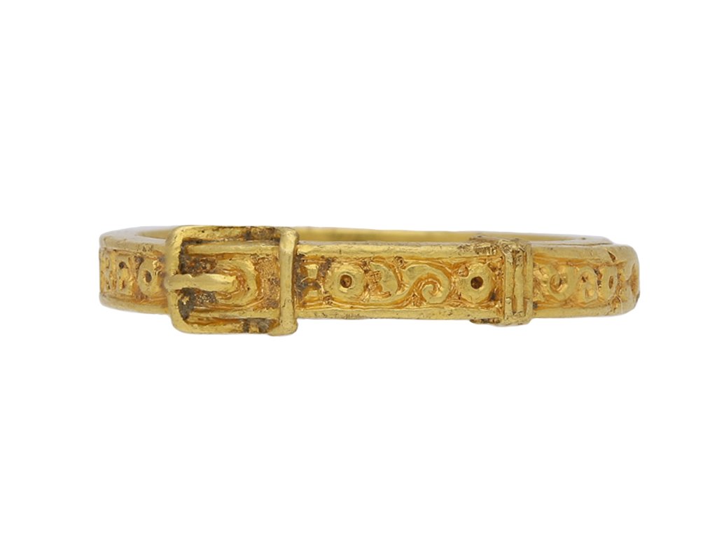 15th century engraved gold buckle ring berganza hatton garden