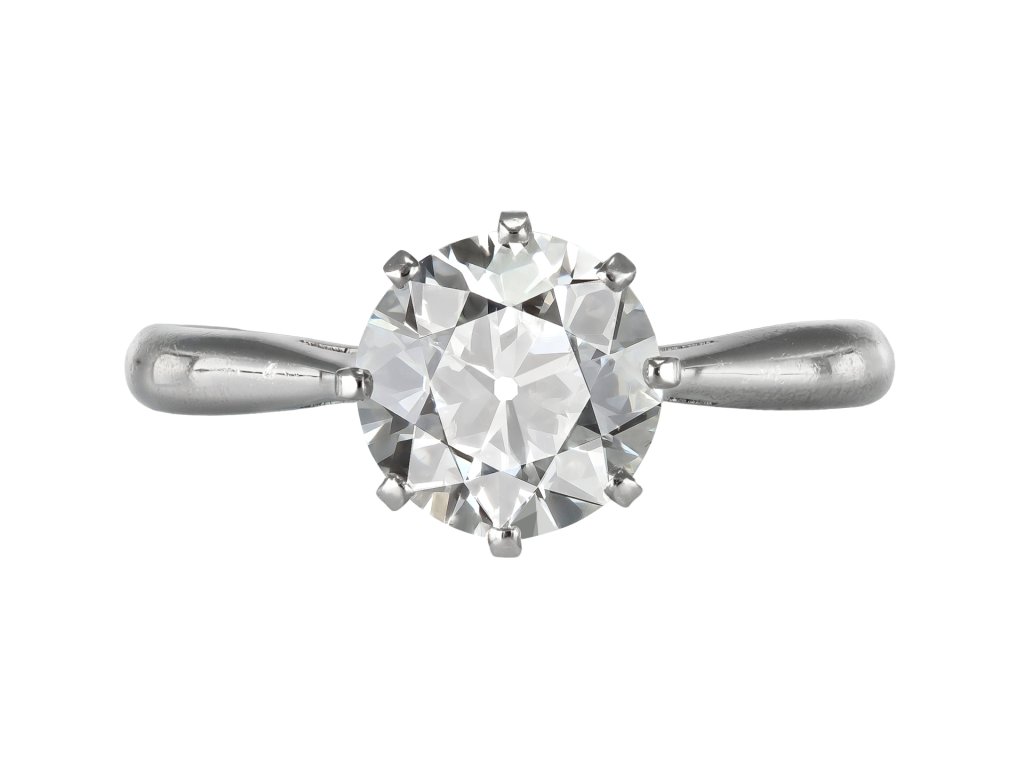 Edwardian diamond solitaire ring, circa 1910.