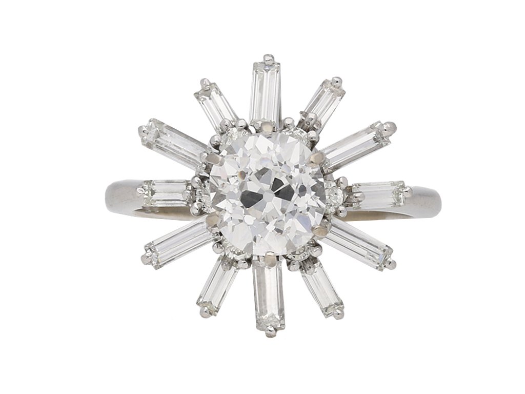 Vintage diamond coronet cluster ring berganza hatton garden