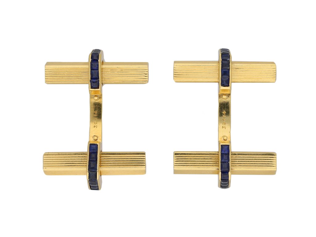 Vintage Boucheron sapphire cufflinks berganza hatton garden