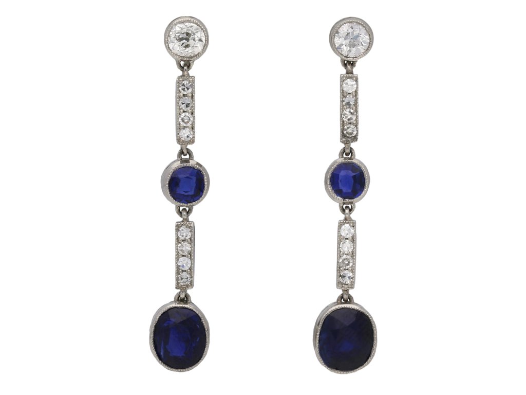 Edwardian sapphire and diamond earrings berganza hatton garden
