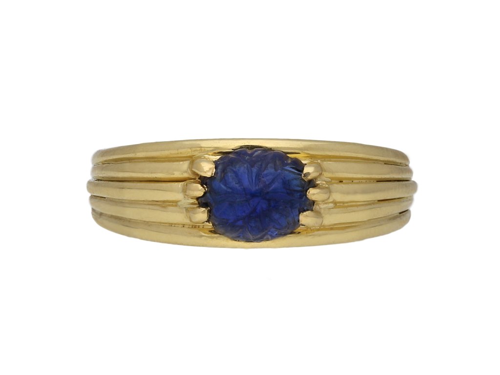 Cartier carved sapphire solitaire ring berganza hatton garden
