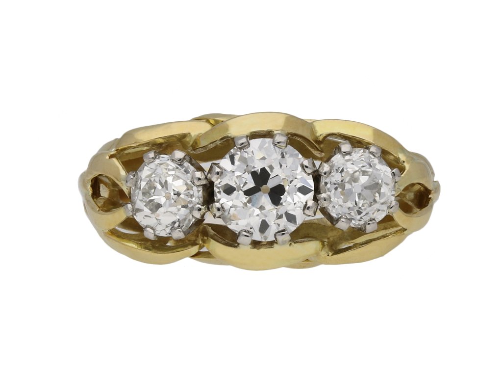 Vintage three stone diamond ring berganza hatton garden