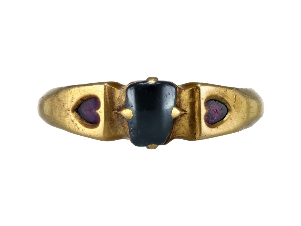 Medieval sapphire love ring, English, circa 1350 1550.
