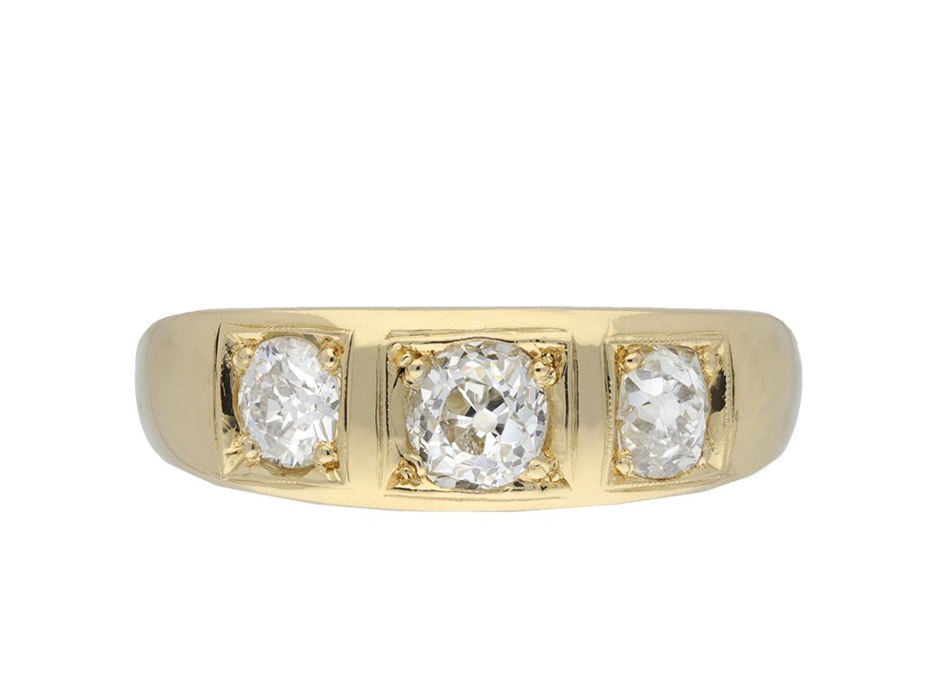 Victorian diamond three stone ring hatton garden