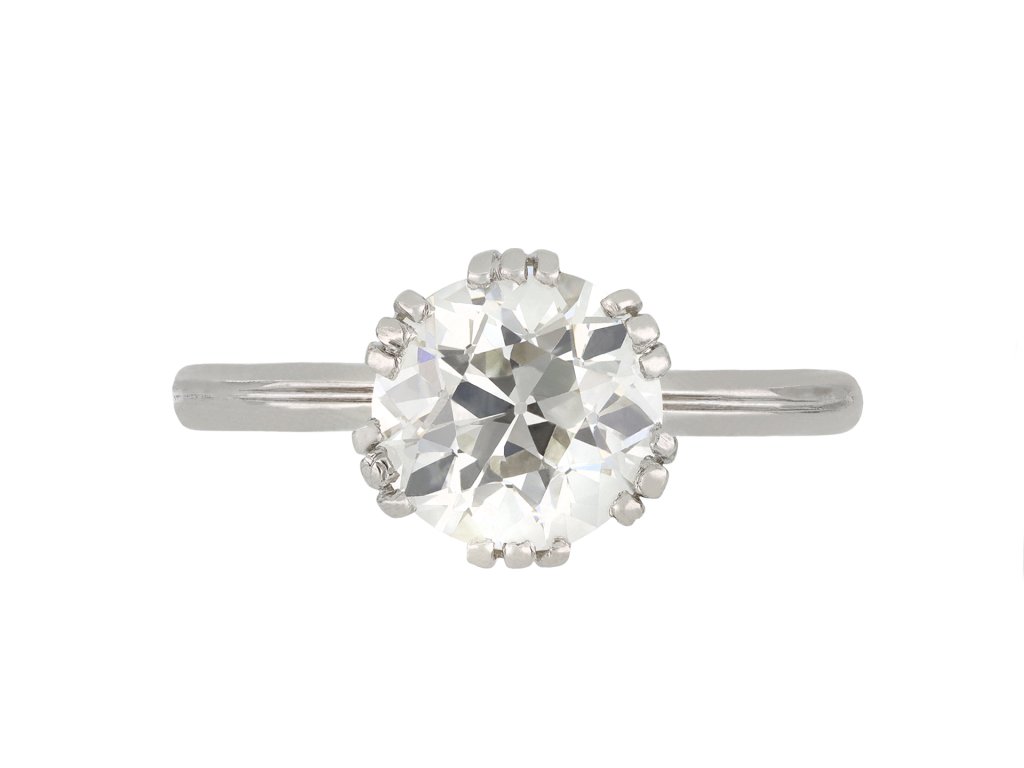 Edwardian old mine diamond solitaire ring