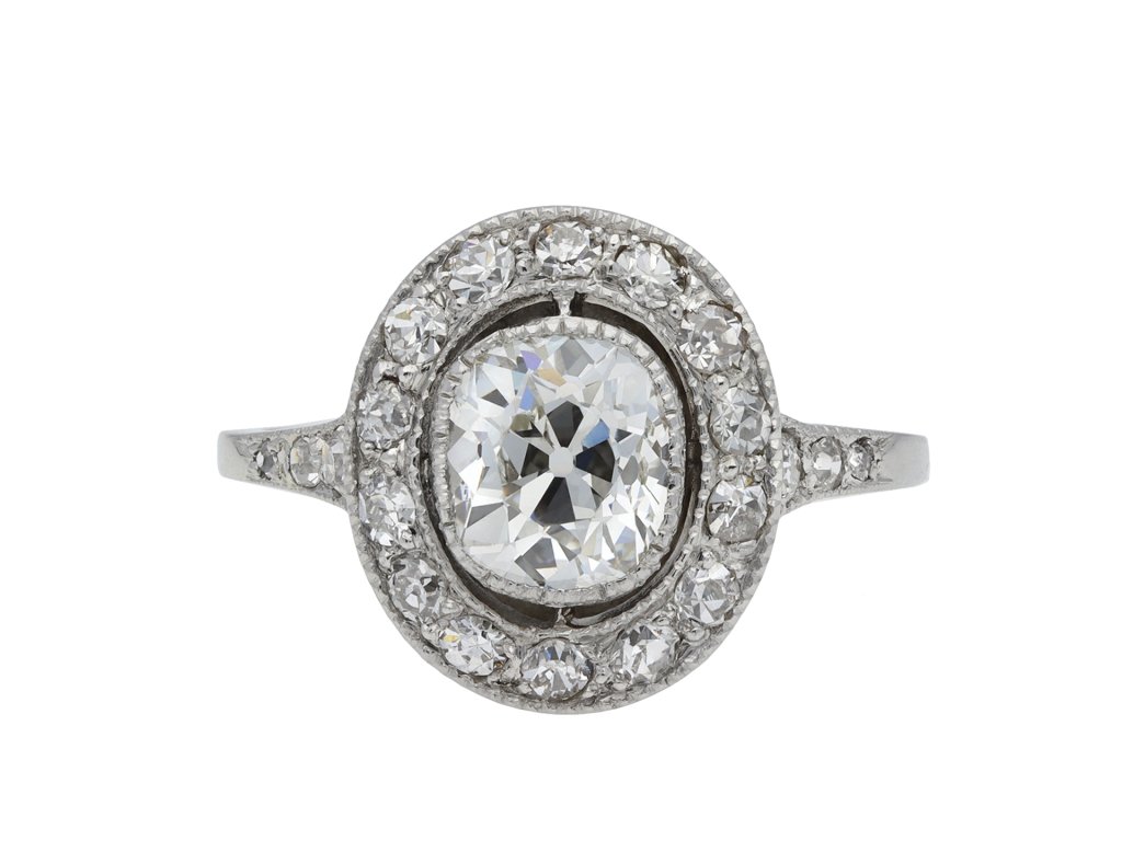 Edwardian old mine diamond coronet cluster ring hatton garden