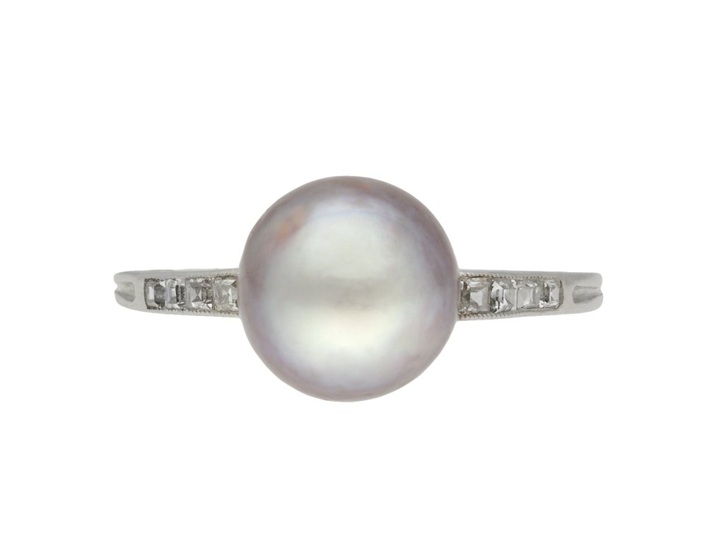 Art Deco natural pearl diamond solitaire ring hatton garden