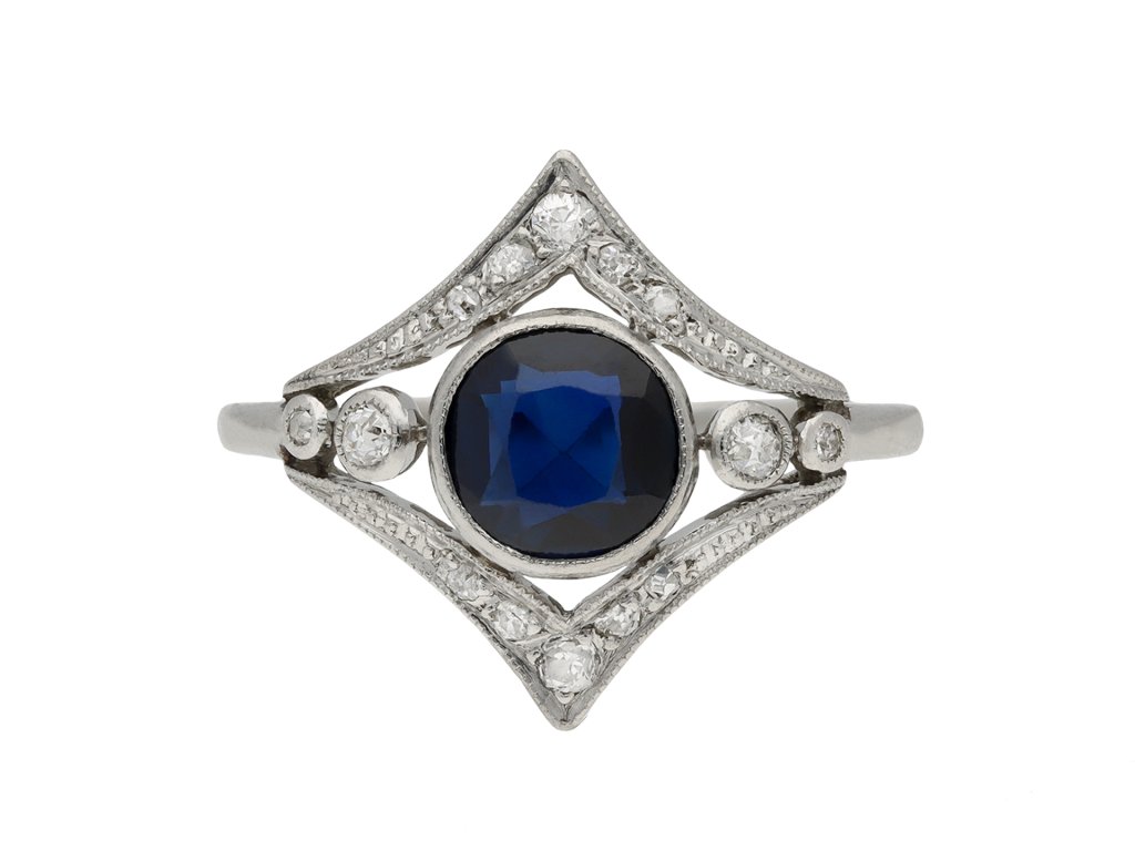 Art Deco sapphire and diamond ring hatton garden