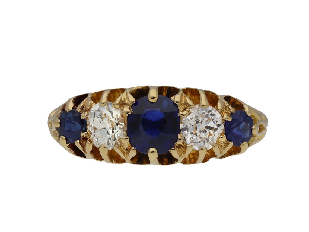 James Benson sapphire diamond five stone ring hatton garden