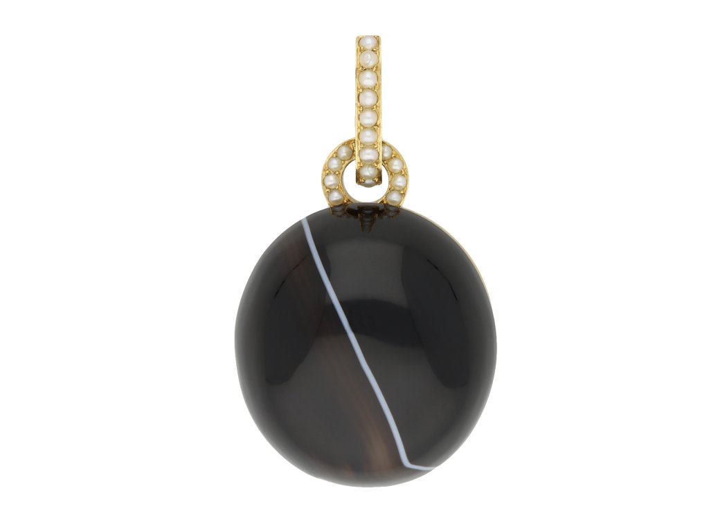 Agate and pearl locket pendant hatton garden