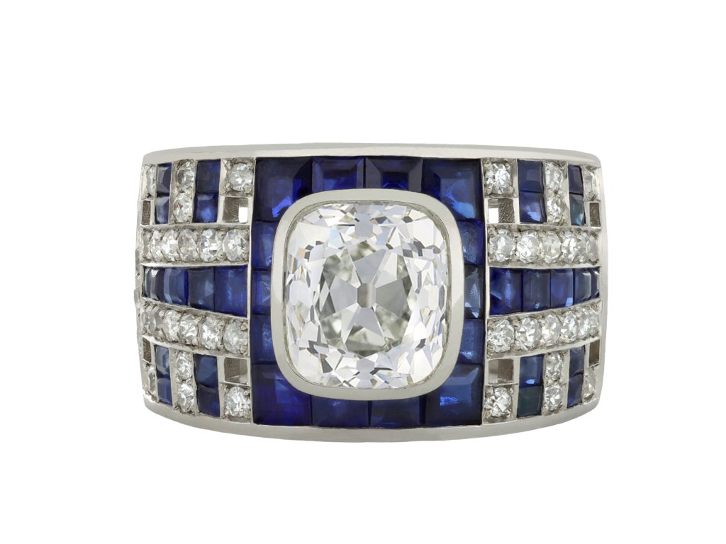 Sapphire and diamond cluster ring, circa 1935 hatton gardenSapphire and diamond cluster ring, circa 1935 hatton garden