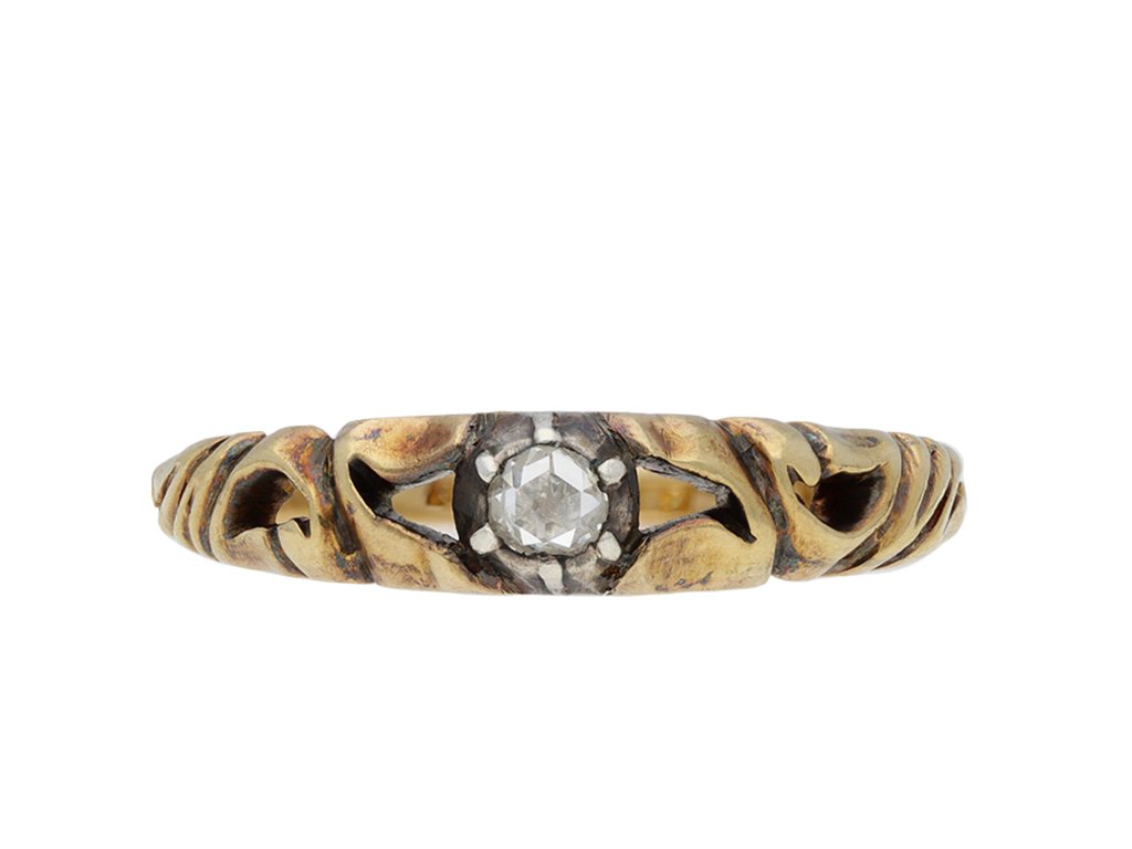 Antique diamond solitaire ring, Swedish, 1885. Hatton Garden