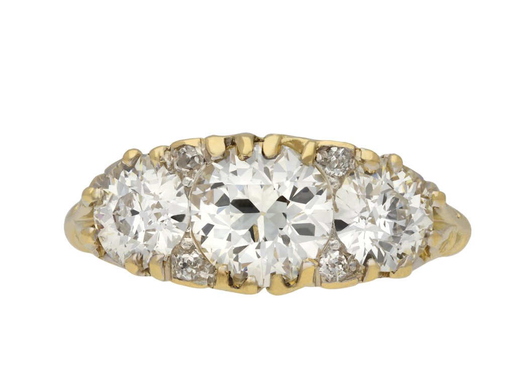 Victorian diamond three stone ring hatton garden