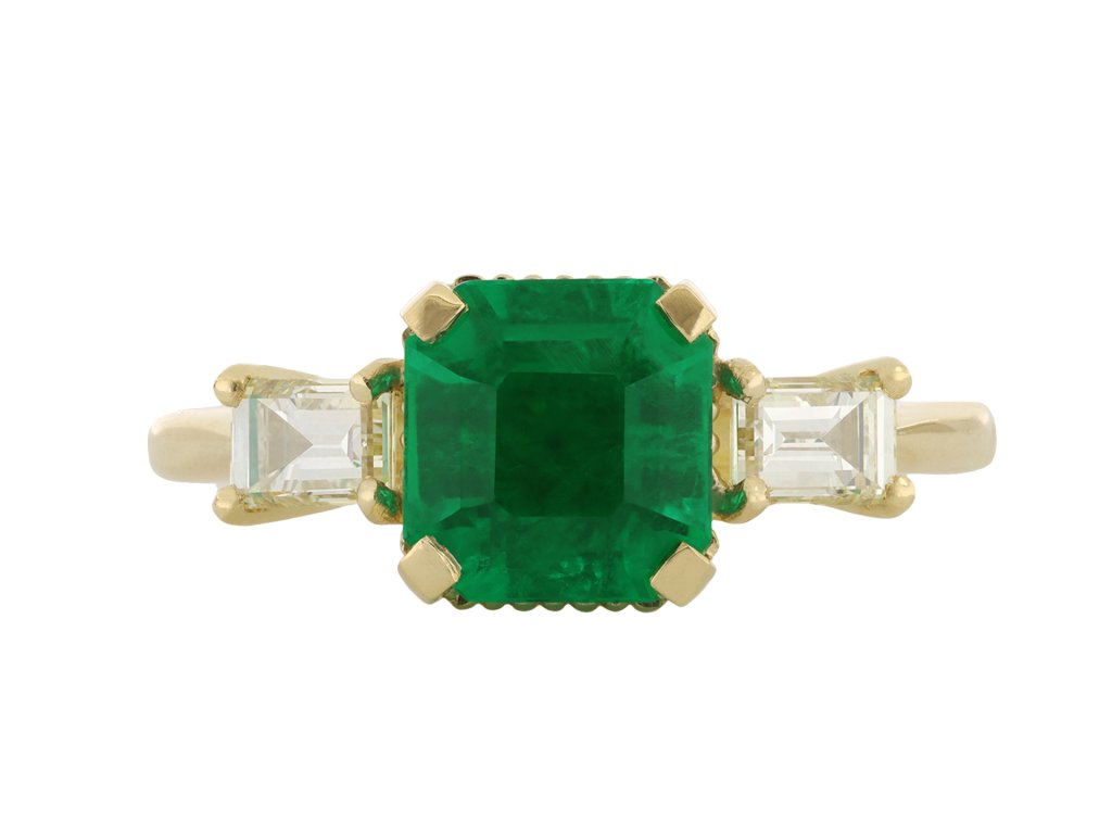 Colombian emerald and diamond ring, circa 1940 hatton garden
