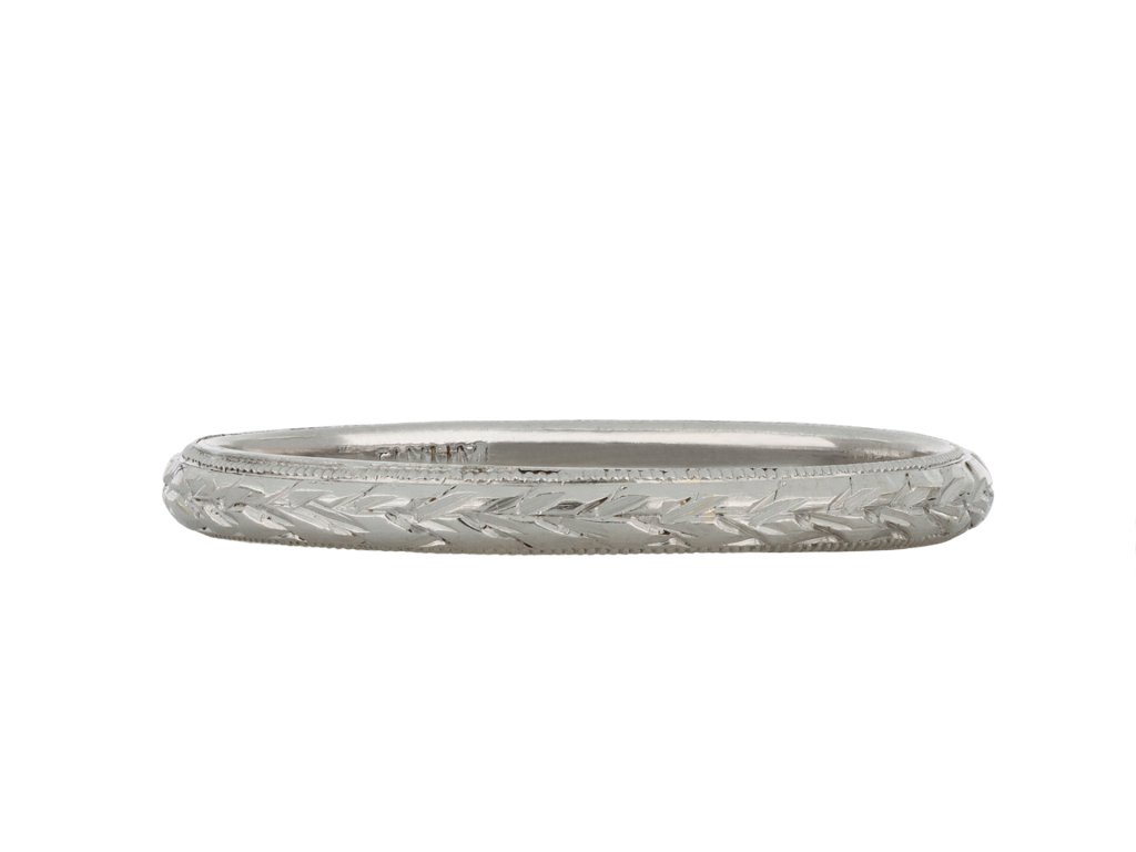 Engraved platinum wedding band, circa 1910 hatton garden