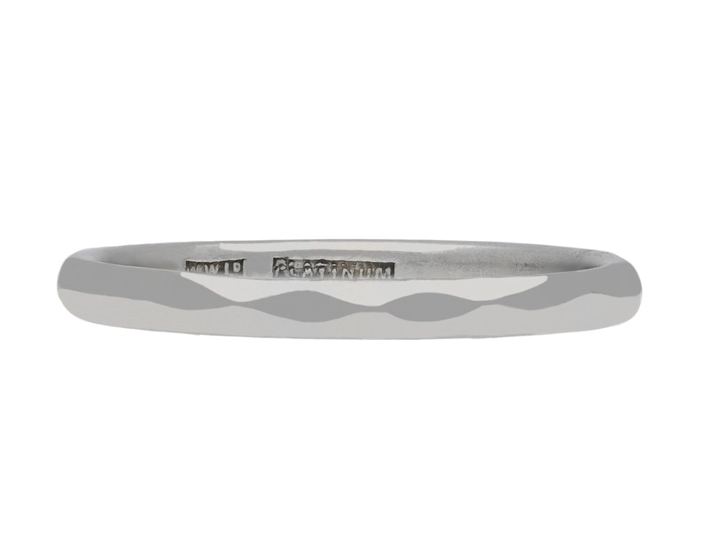 Vintage platinum wedding band, English, circa 1950. Hatton Garden