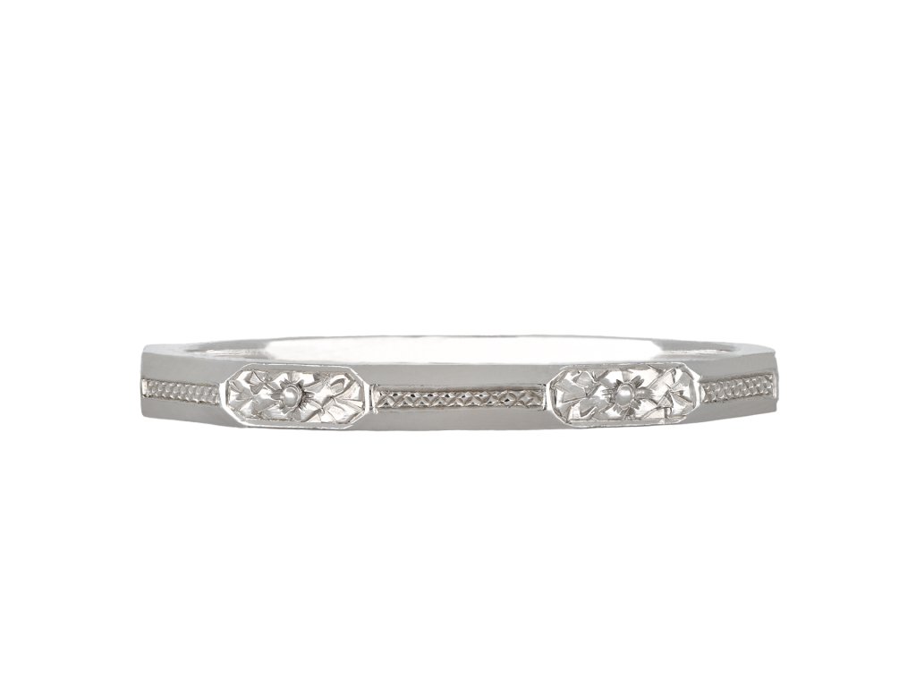 Platinum engraved wedding band, circa 1920 hatton garden