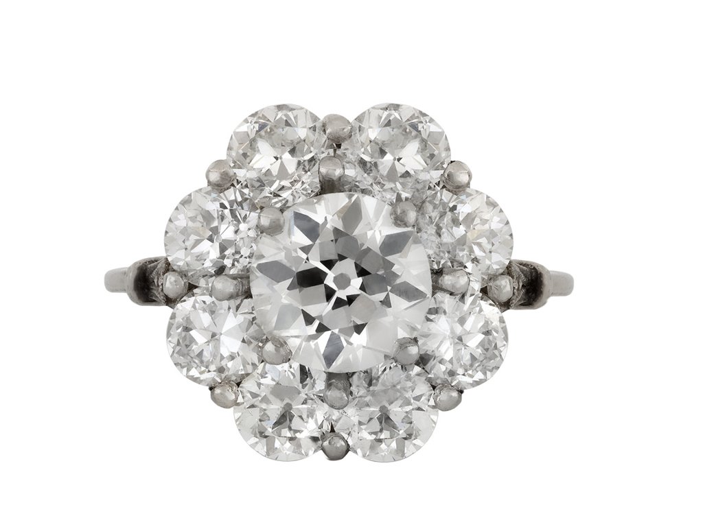 Edwardian coronet cluster ring, circa 1910 hatton garden