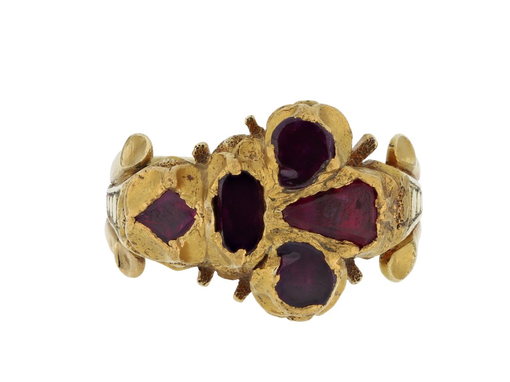  Elizabethan Burmese ruby Fleur de lis ring hatton garden