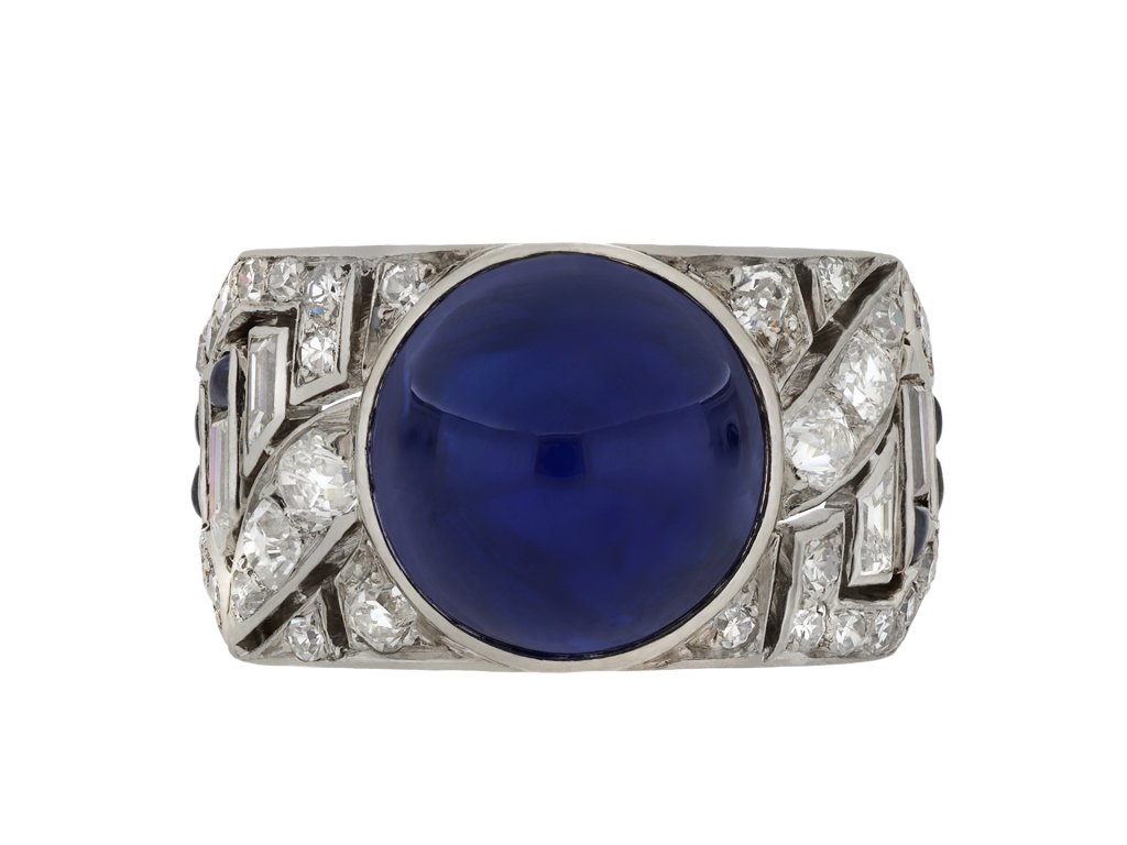 Mauboussin cabochon sapphire and diamond ring hatton garden