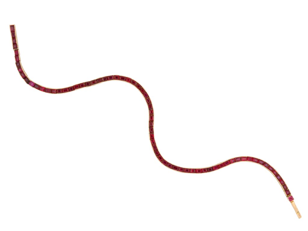 Belle Époque ruby line bracelet, French, circa 1910 hatton garden
