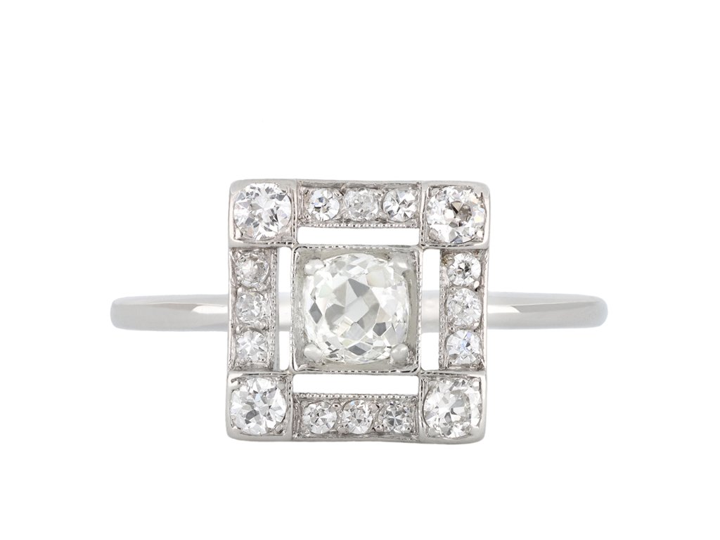 Diamond cluster ring, American, circa 1945 hatton garden