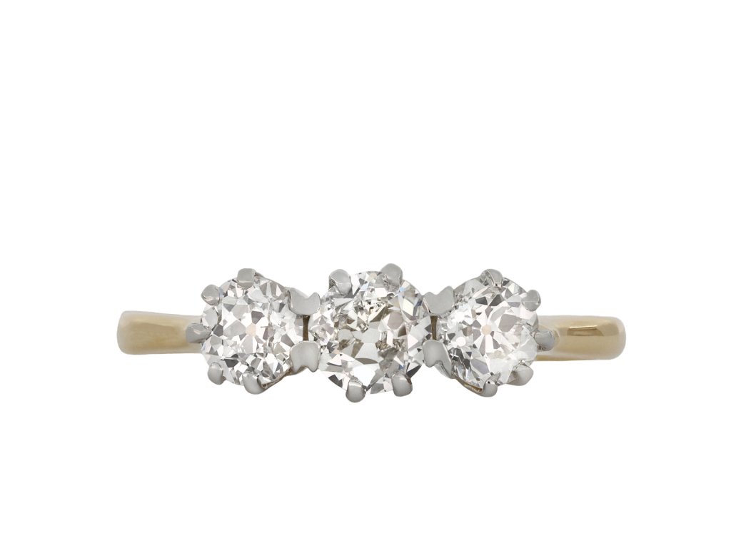 Edwardian diamond three stone ring, circa 1910 Hatton garden