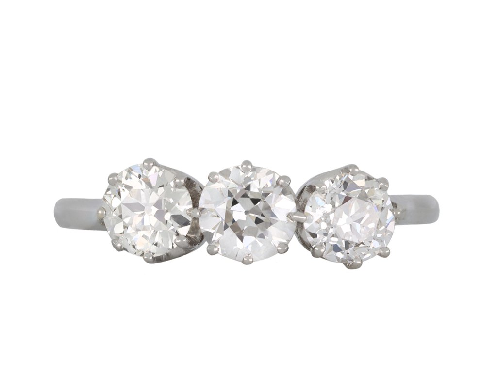 Edwardian diamond three stone, circa 1915 hatton garden