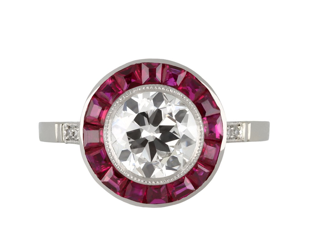 Diamond and ruby target ring, circa 1920 hatton garden