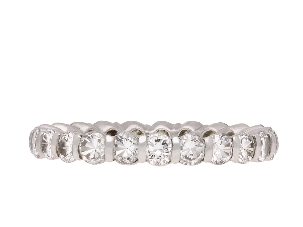Diamond set eternity ring French, circa 1920.  Hatton Garden
