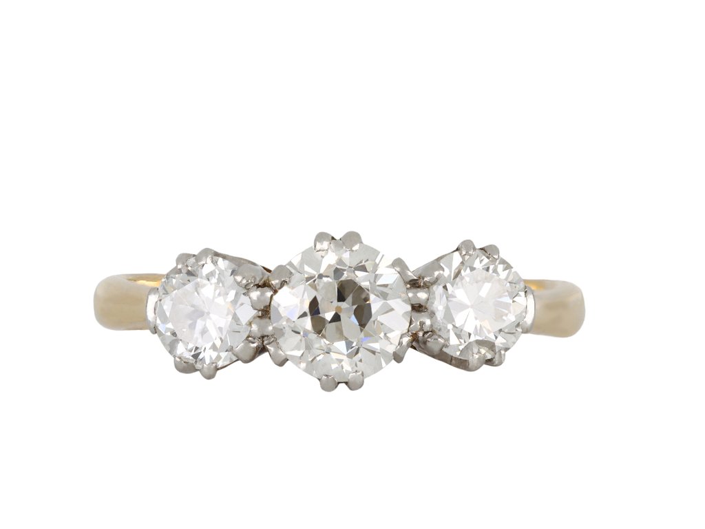 Edwardian diamond three stone ring, circa 1910 hatton garden