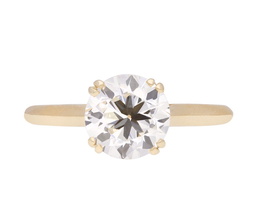 Boucheron old cut diamond solitaire ring, French, circa 1960. Hatton Garden